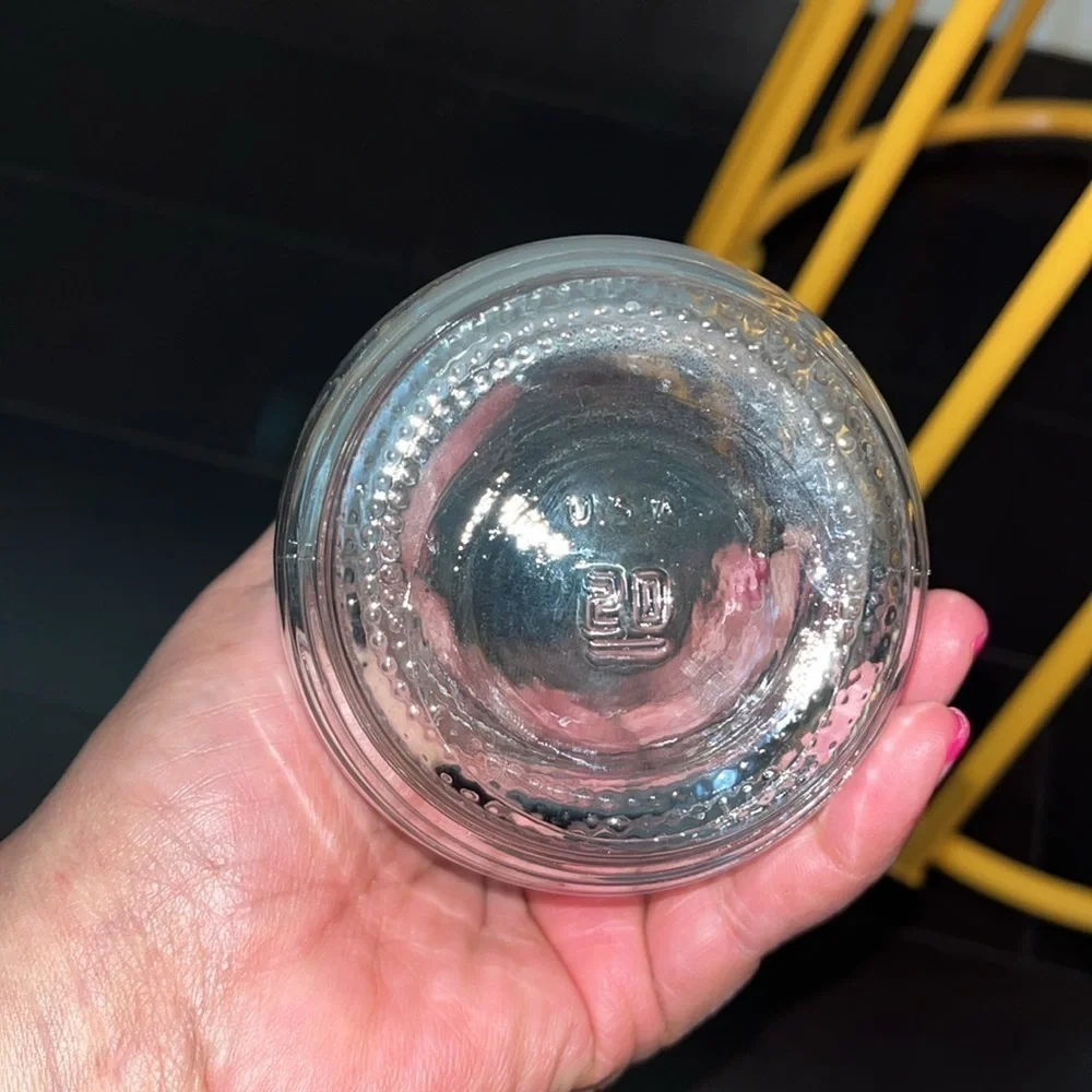 Vintage clear Glass Vase, Ribbed Bottom, USA #20 on The bottom of Vase